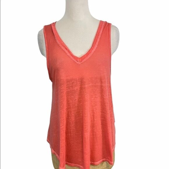 We the Free Free People Loose fit Coral Top Medium - Picture 1 of 4